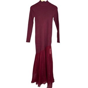 Commense Burgundy Maxi Dress